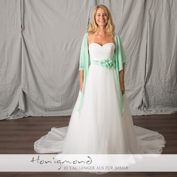 Brautkleid schlicht A-Linie Satin