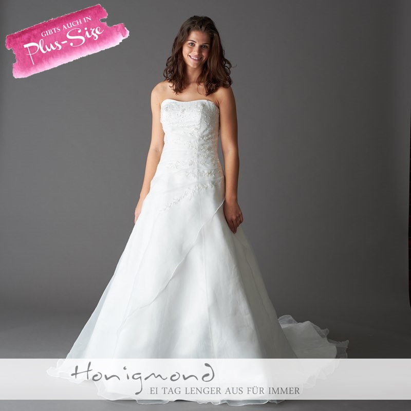 Brautkleid-Brautmode Spitze ivory elfenbei Schleppe