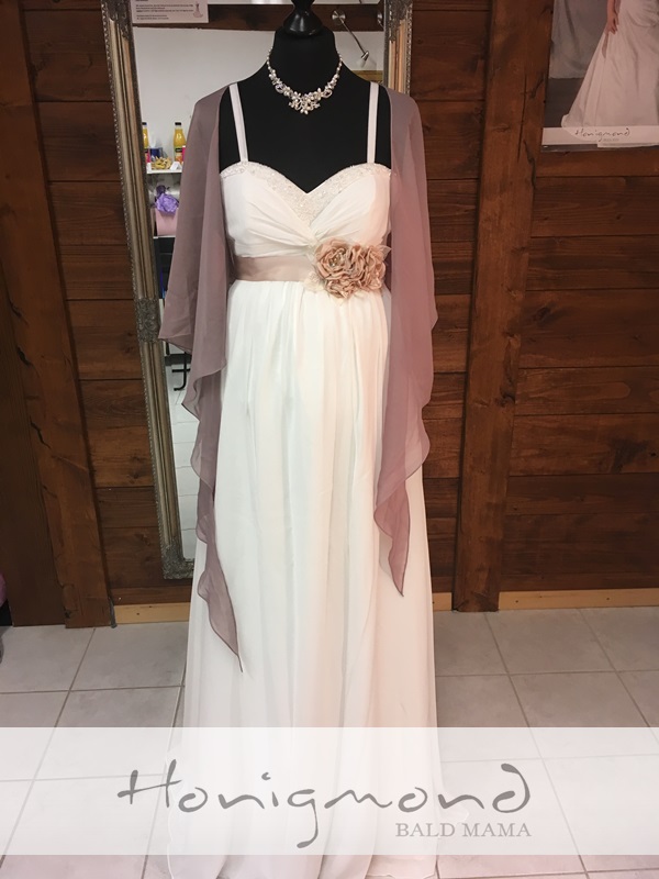 Schwanger Brautkleid ivory Träger