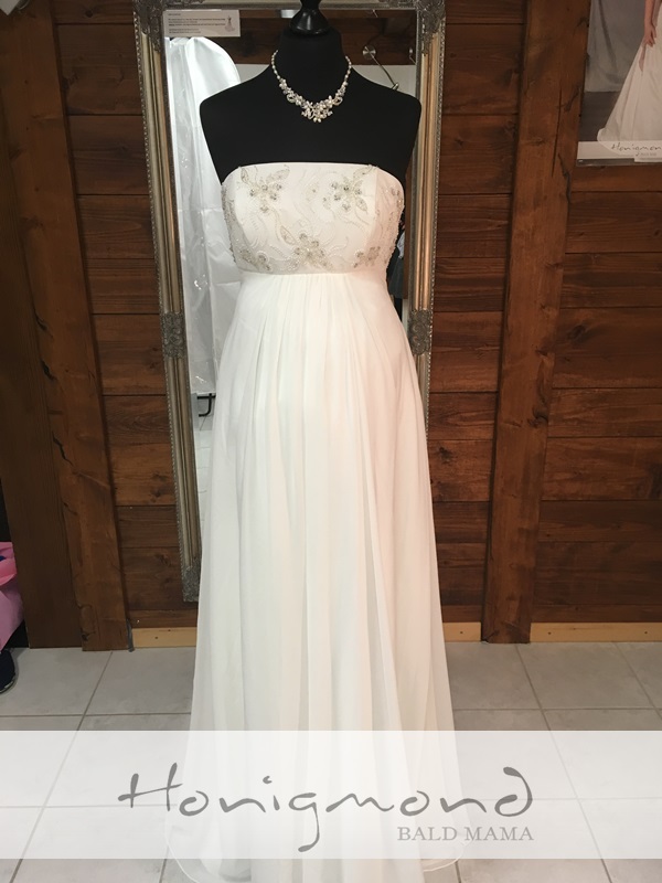 Schwanger Brautkleid ivory Träger