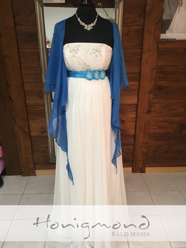 Schwanger Brautkleid ivory Träger