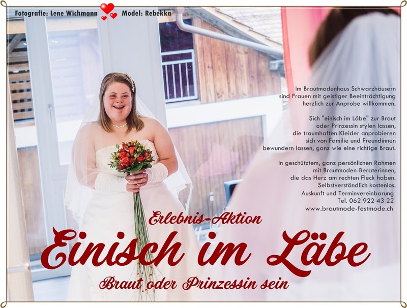 Aktion einisch im Läbe, Brautmode für geistig behinderte Frauen